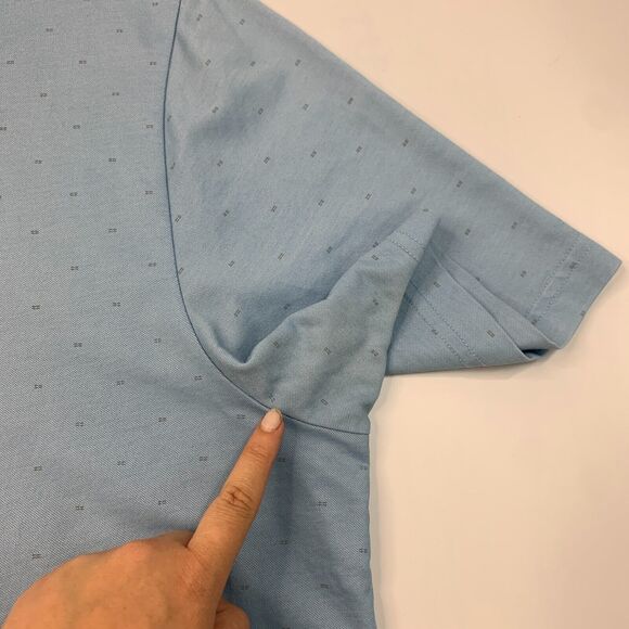 Travis Mathew Polo Shirt Mens L Large Prairie Sky Short Sleeve Pima Cotton Golf - Picture 6 of 13